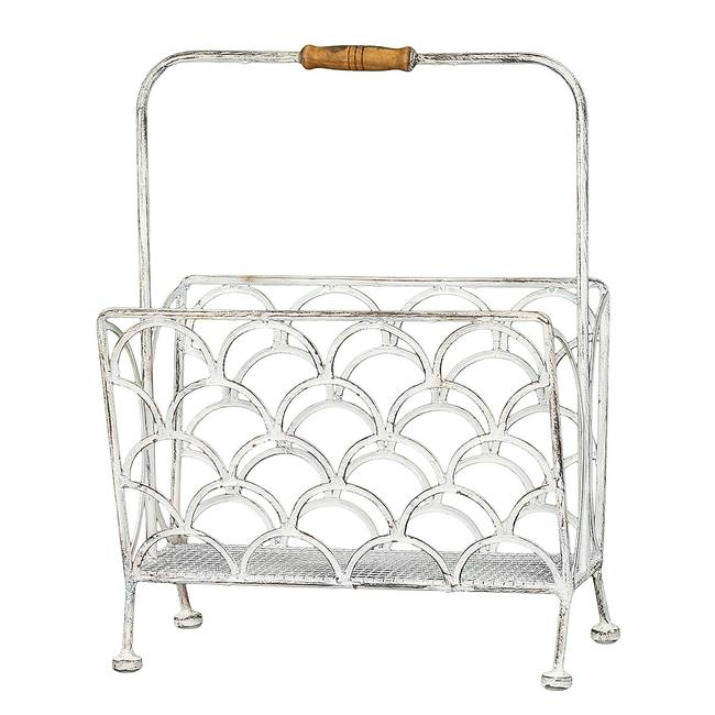 Zeitungsständer Radim 35 x 44 x 20cm Braun/Weiß