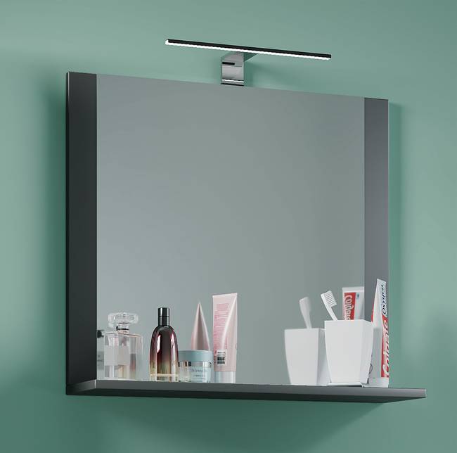 Spiegel Lendas 60cm Grau/Anthrazit Spanplatte, beschichtet 60cm