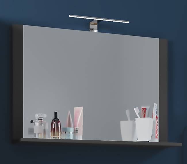 Spiegel Lendas 80cm Grau/Anthrazit Spanplatte, beschichtet 80cm