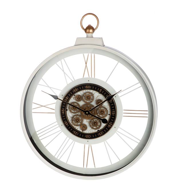 Wanduhr Kello rund Korpus: Eisen, lackiert Frontscheibe: Klarglas 60 x 73 x 8cm Weiß