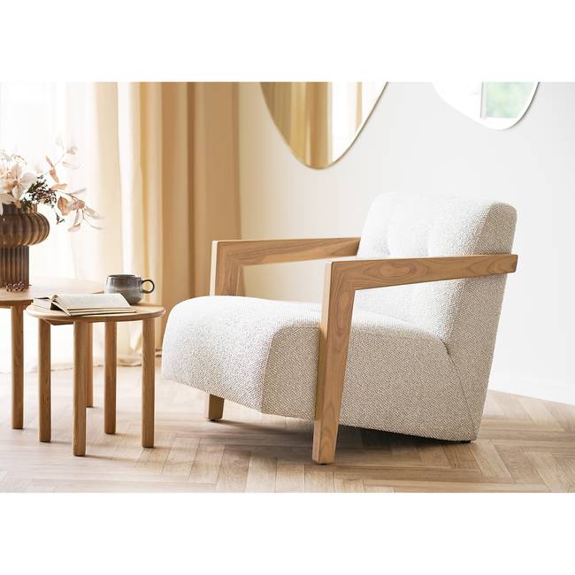 Loungesessel Beige Strukturstoff 88 x 72 x 72cm