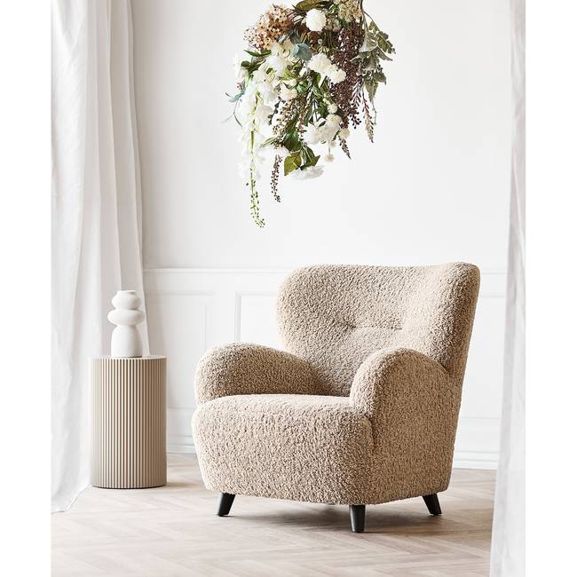 Loungesessel Braun Teddystoff 86 x 87 x 84cm