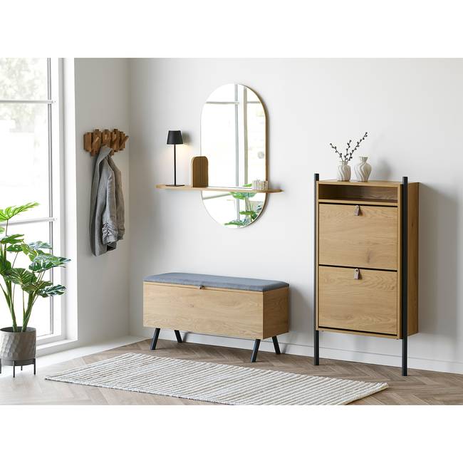 Spiegel Chalone Typ A 92 x 95 x 15cm Beige Ablage: MDF Mitteldichte Holzfaserplatte , foliert 92 x 95 x 15cm
