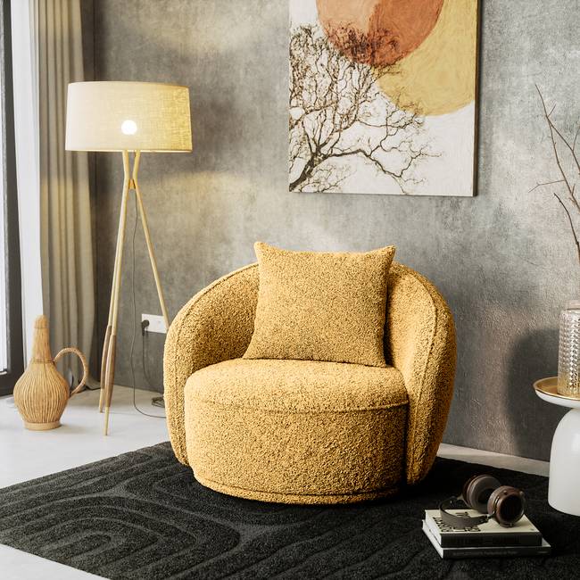 Loungesessel Orange/Gelb Chenille Garnet 101 x 79 x 96cm