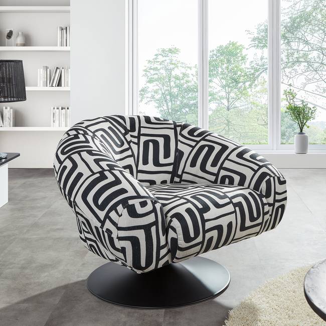 Loungesessel Beige Webstoff Beria 90 x 67 x 82cm