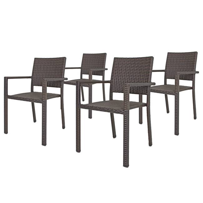 Stapelstuhl Malaga Geflecht: Polyrattan Gestell: Aluminium Braun 57 x 88 x 55cm