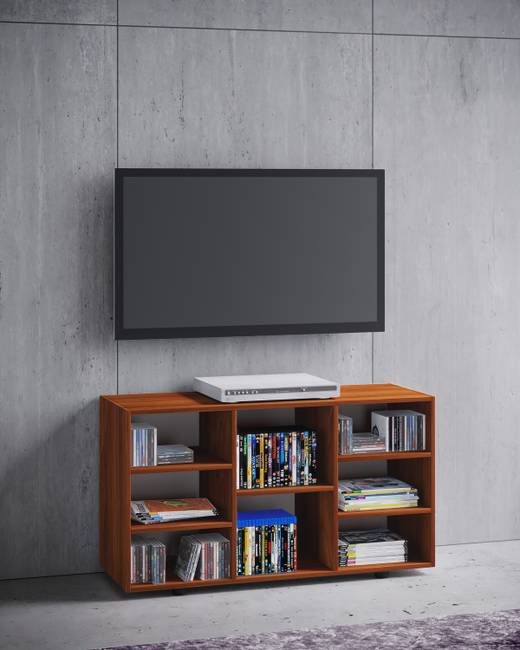 TV-Lowboard Fetino Spanplatte, beschichtet Holz/Braun/Nussbaum Dekor 114 x 60 x 40cm