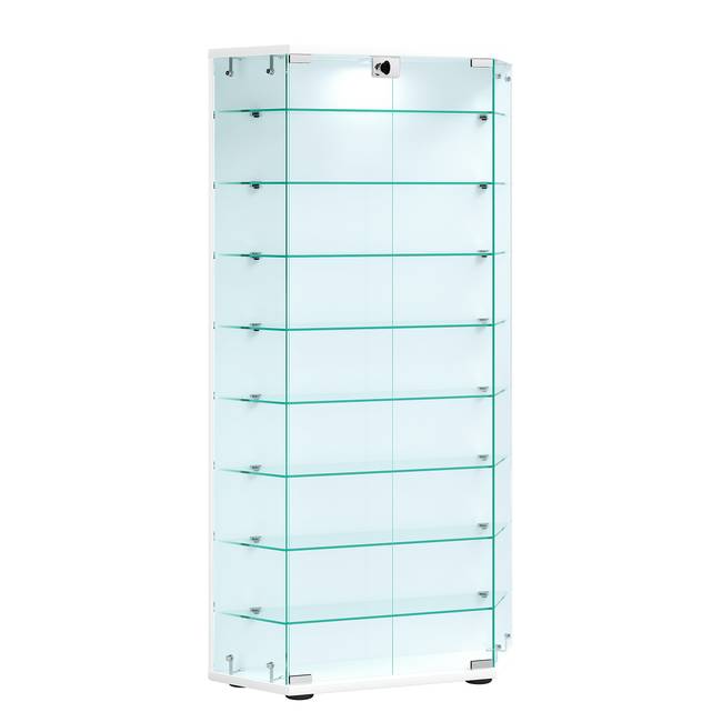 Vitrinenschrank Cenila 83 x 114 x 17cm 8 Weiß
