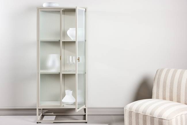 Vitrinenschrank Garis 70 x 160 x 40cm Weiß