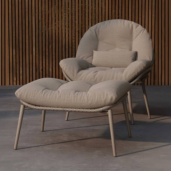 Loungesessel 86 x 87 x 92cm Beige