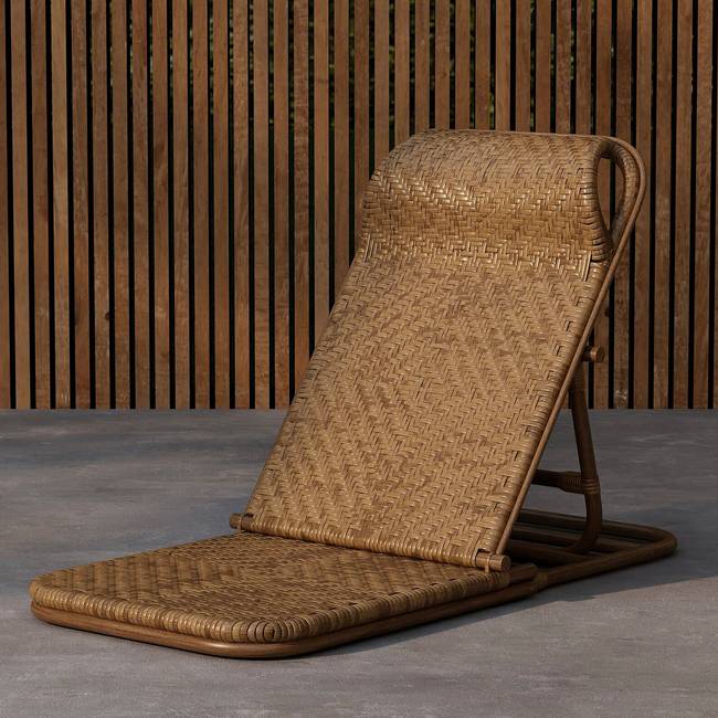Rattan Liegestuhl Material: Rattan Braun 45 x 65 x 90cm