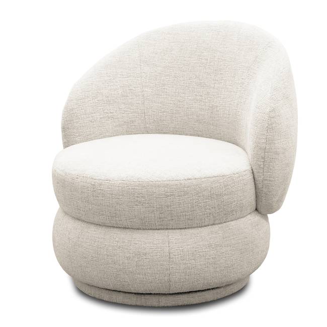 Loungesessel Beige Chenille Rebana Ø 82cm