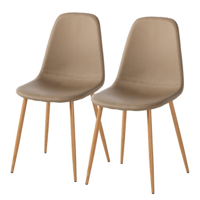 Polsterstuhl Iskmo 44 x 87 x 52cm Beige/Taupe 2er Set