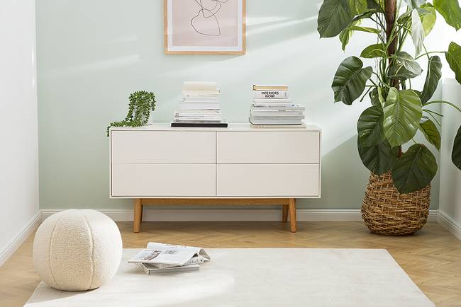 Sideboard - Breite 120 cm 120 x 59 x 45cm Weiß/Weiß