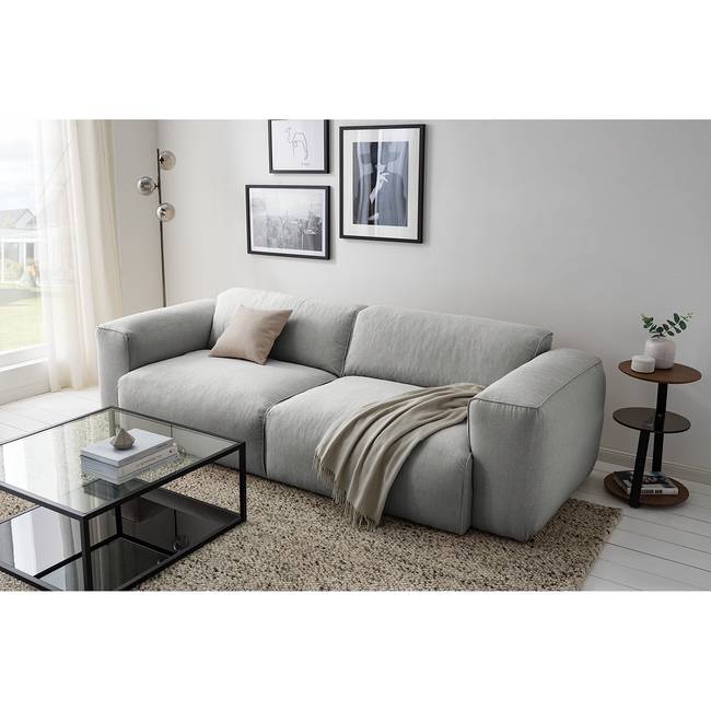 3-Sitzer Sofa Grau Webstoff Saia 251 x 71 x 102cm Modern