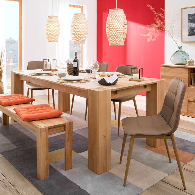 Holzbank KimWOOD I 160 x 45 x 33cm Braun/Kernbuche