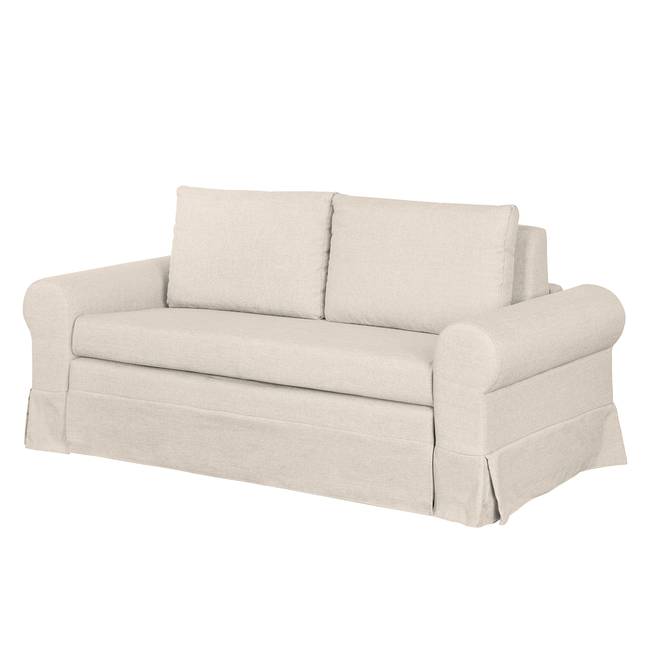 Schlafsofa Country mit Husse Beige/Creme Stoff Doran 165cm Landhaus