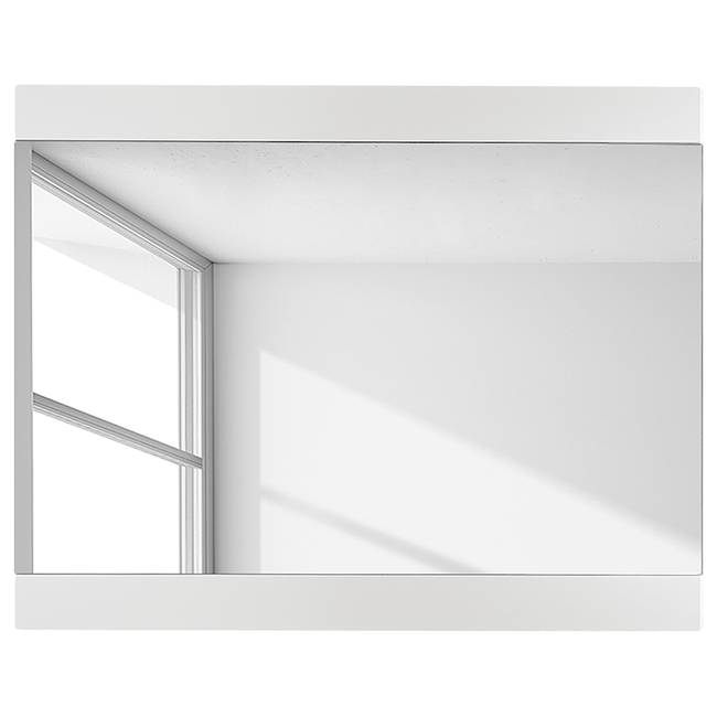 Spiegel 96 x 76 x 4cm Weiß Trägerplatte: Spanplatte, foliert Absetzung: MDF Mitteldichte Holzfaserplatte , lackiert 96 x 76 x 4cm