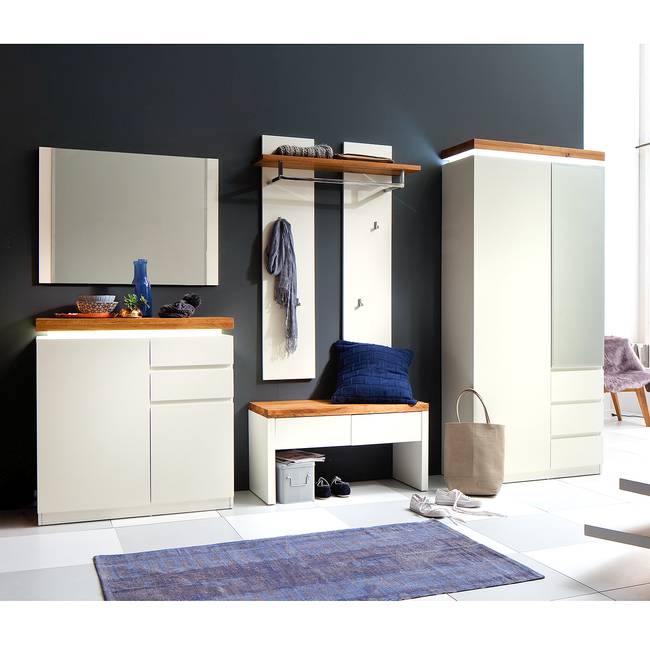 Garderobenbank 91 x 48 x 38cm Weiß