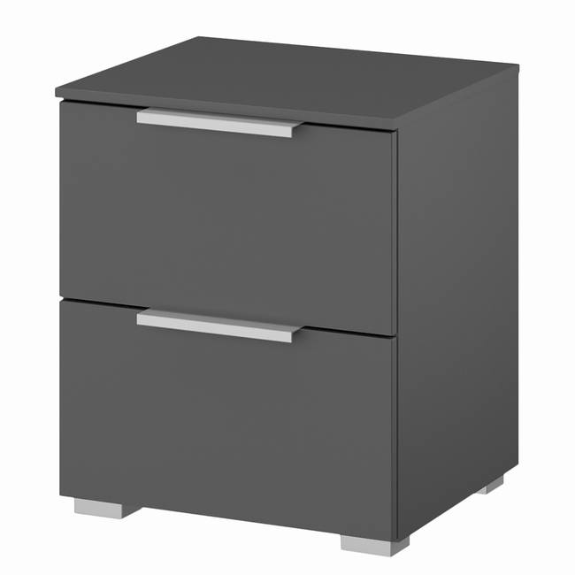 Nachtkommode x2 40cm Grau/Graphit Aluminium