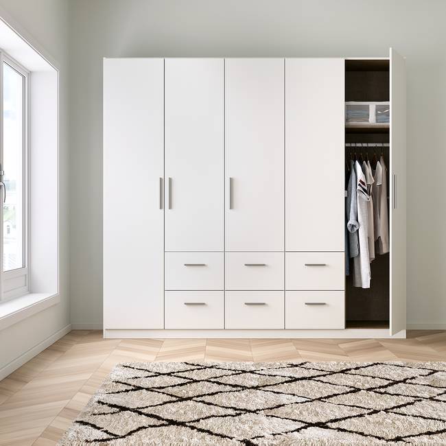 Drehtürenschrank II 226 x 210cm Weiß/Alpinweiß