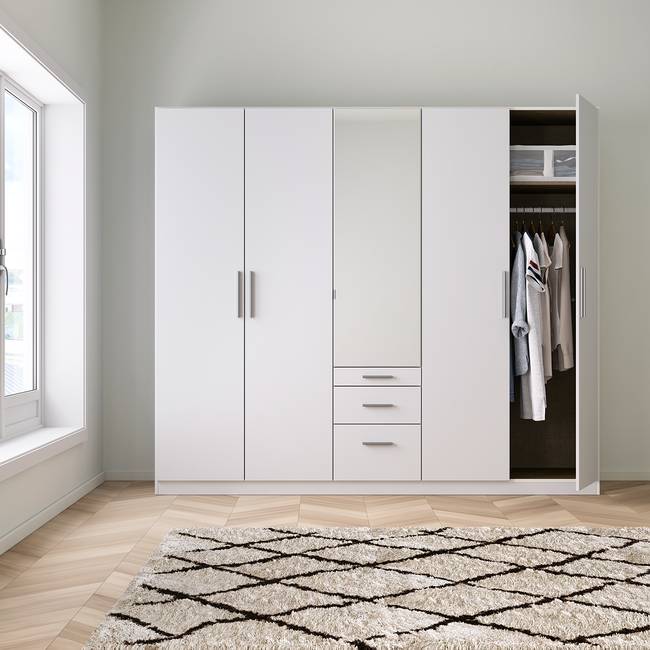 Drehtürenschrank IV 226 x 210cm Weiß/Alpinweiß