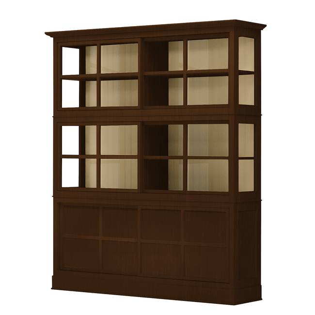 Vitrinenschrank 191 x 220 x 49cm Braun/Pinie Braun/Pinie Creme