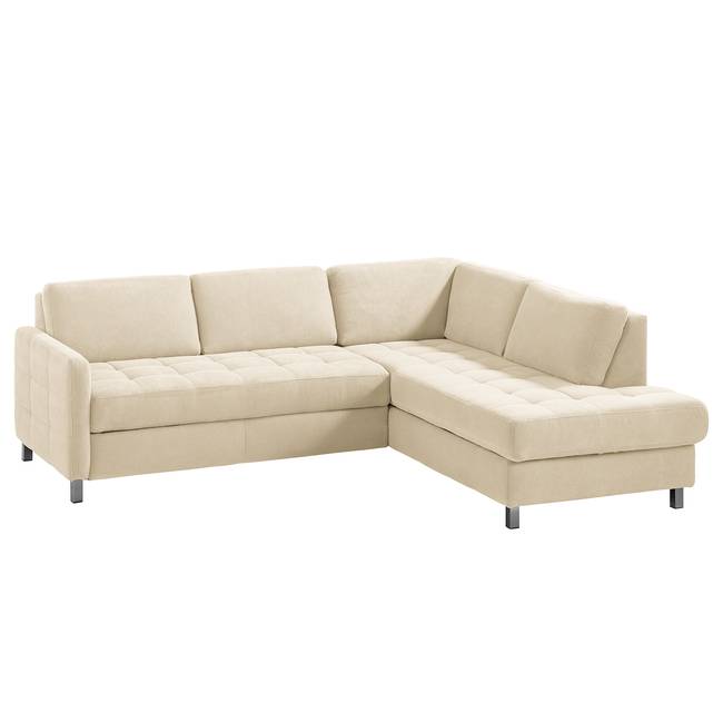 Ecksofa Tanete Webstoff Beige/Creme Webstoff 233 x 80 x 196cm Ottomane davorstehend rechts ohne Schlaffunktion Modern