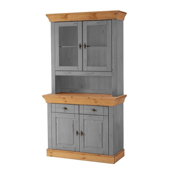 Buffet II 108 x 197 x 45cm Braun/Grau/Kiefer Grau/Kiefer Laugenfarbig