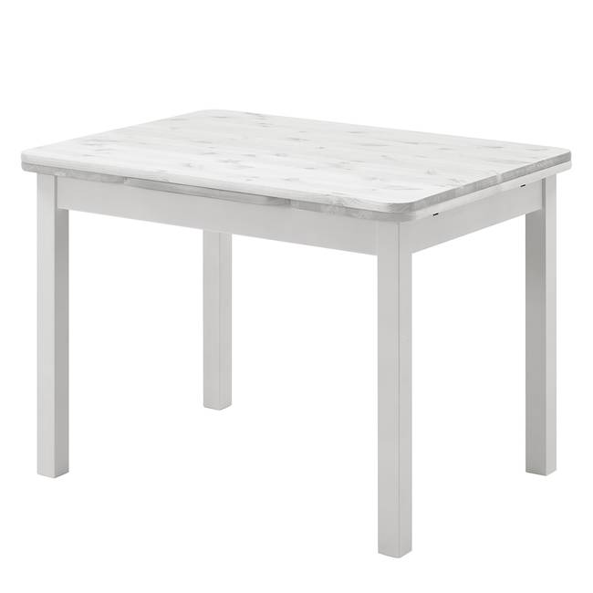 Esstisch mit Ansteckplatten 104 x 77 cm Weiß/Weiß