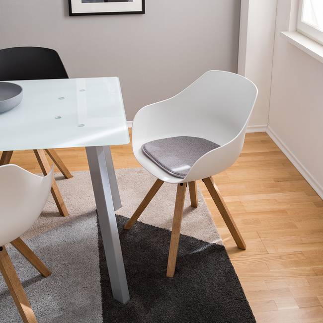 Armlehnenstuhl Skelde I 57 x 81 x 53cm 2er Set Weiß/Weiß