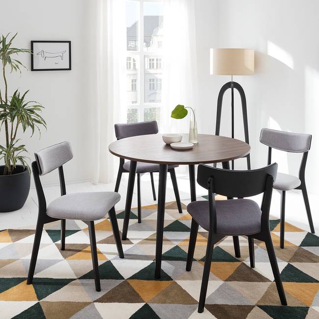 Esstisch rund Ø 100cm Holz/Braun/Walnuss Dekor