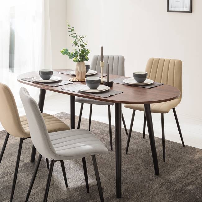 Esstisch oval 160 x 75 x 80cm Holz/Braun/Braun