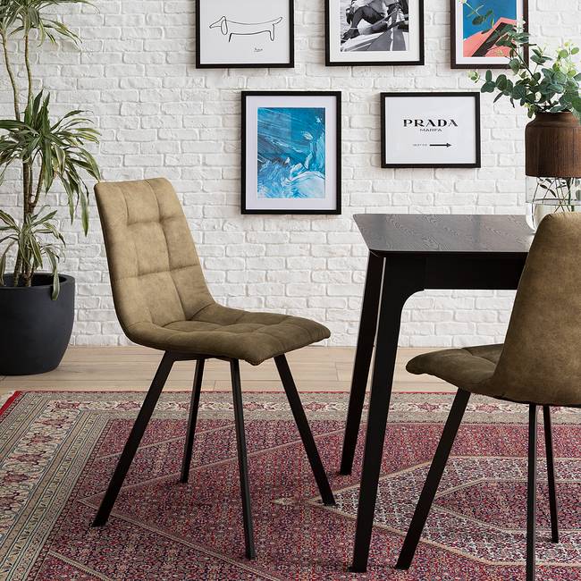 Polsterstuhl Donnell 44 x 86 x 57cm Braun/Hellbraun 2er Set