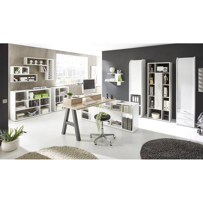 Schreibtisch-Ansatz I 140cm Braun/Anthrazit/Eiche Sonoma Dekor