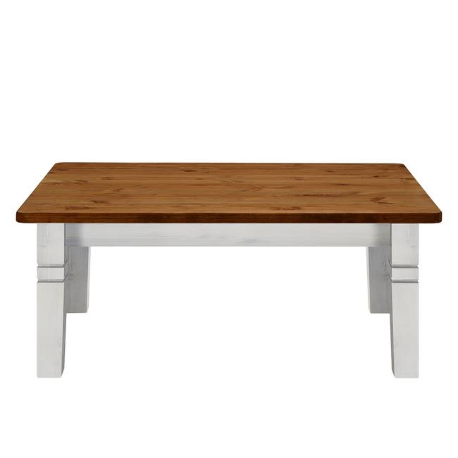 Couchtisch 120 x 46 x 78cm Weiß/Kiefer Weiß/Kiefer Bernstein