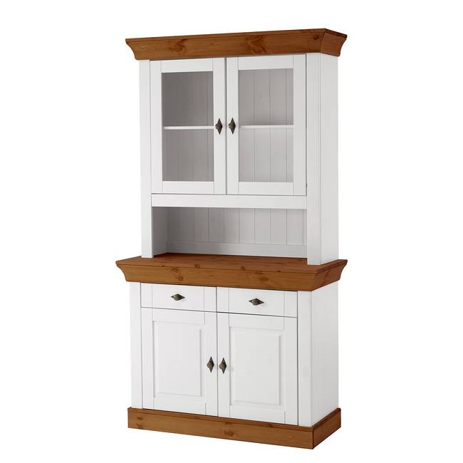 Buffet II 108 x 197 x 45cm Weiß/Kiefer Weiß/Kiefer Bernstein