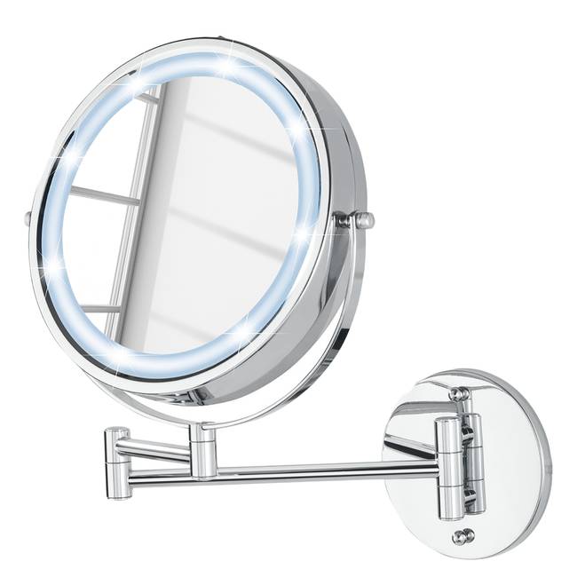 Power-Loc beleuchteter Spiegel 26 x 32 x 13cm Silber Stahl / Spiegelglas 26 x 32 x 13cm