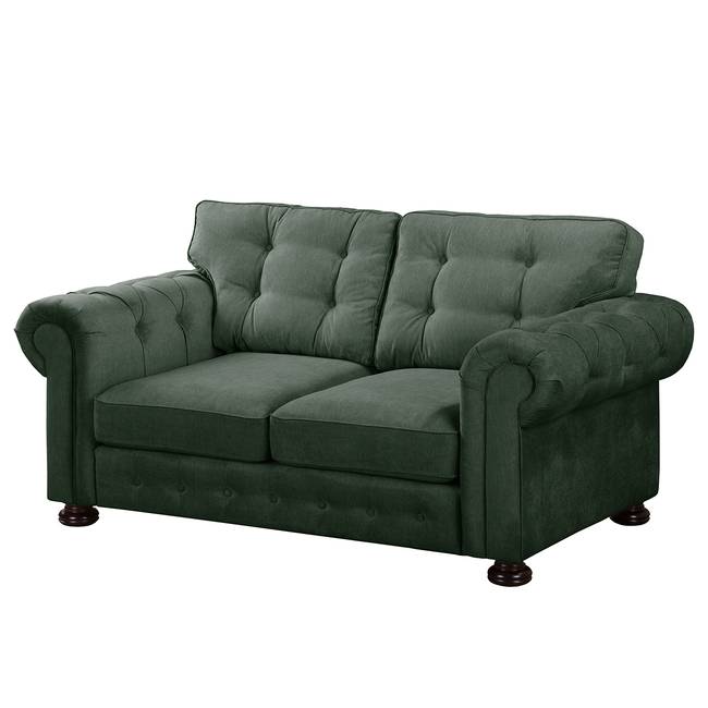 Sofa Marau 2-Sitzer Grün/Olivgrün Webstoff/Microfaser 190 x 93 x 100cm Glamour