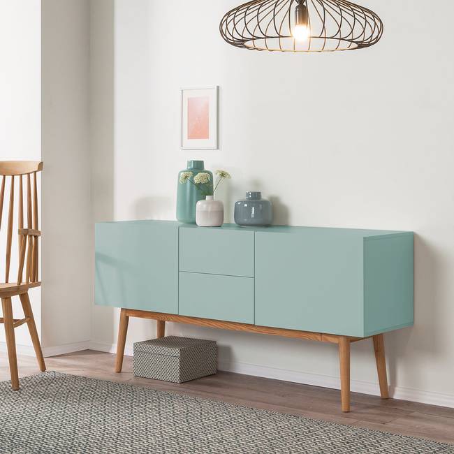 Sideboard - Breite 150 cm 150 x 72 x 40cm Grün/Mintgrün