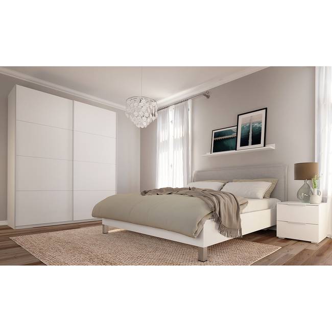 Schwebetürenschrank pure 181 x 222cm Beige/Alpinweiß 2 Türen