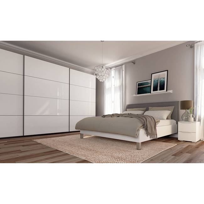 Schwebetürenschrank pure gloss 405 x 236cm Weiß/Hochglanz Weiß/Graphit 3 Türen