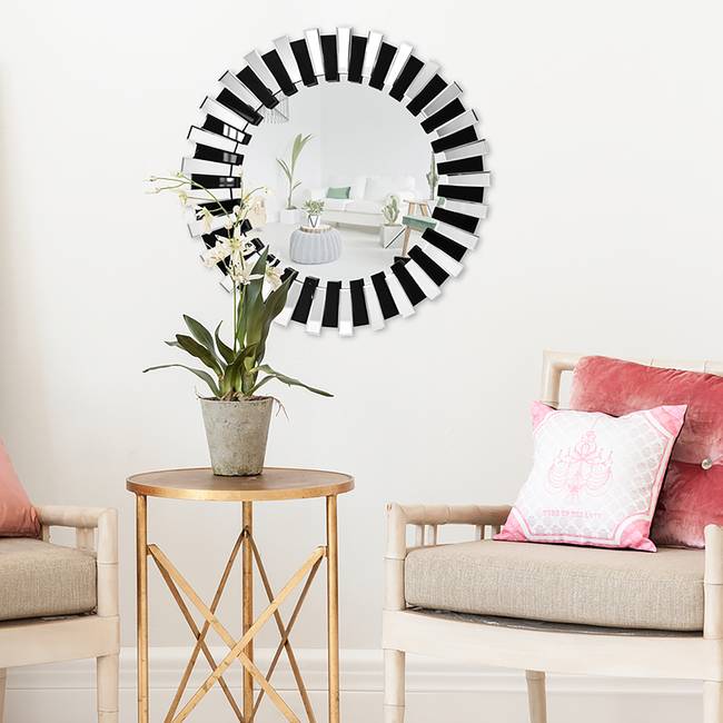 Spiegel Apollon 80 x 80 x 3cm Silber Glasspiegel, MDF, Metall 80 x 80 x 3cm