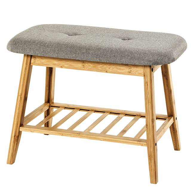 Garderobenbank Stolk 60cm Braun/Bambus