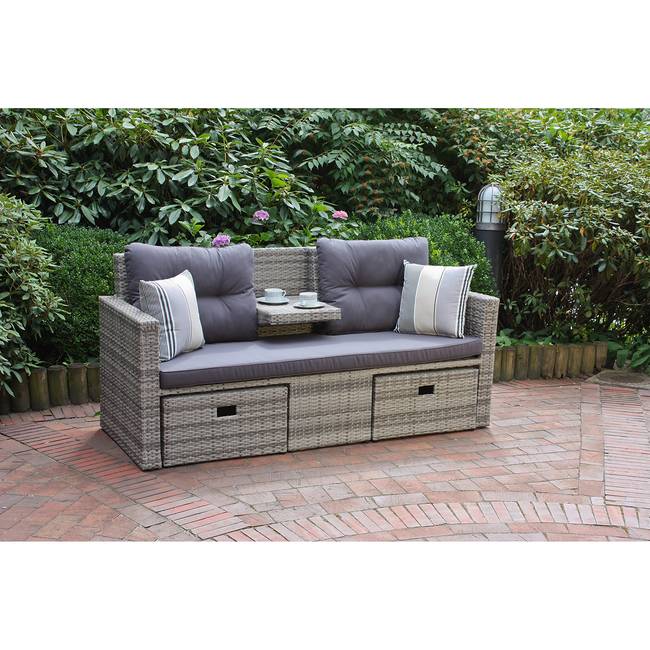 Loungesofa Valletta 180 x 86 x 75cm Grau