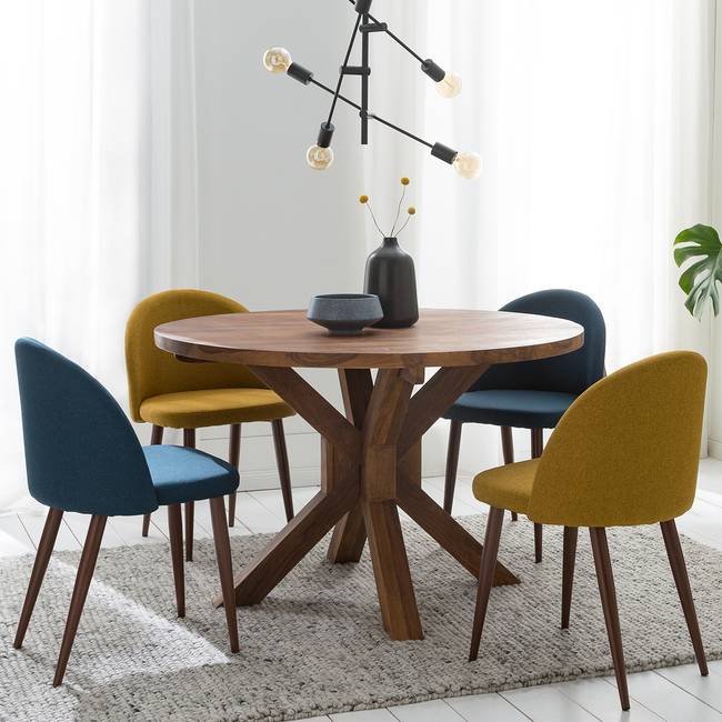 Runder Esstisch Ø 120cm Braun/Sheesham