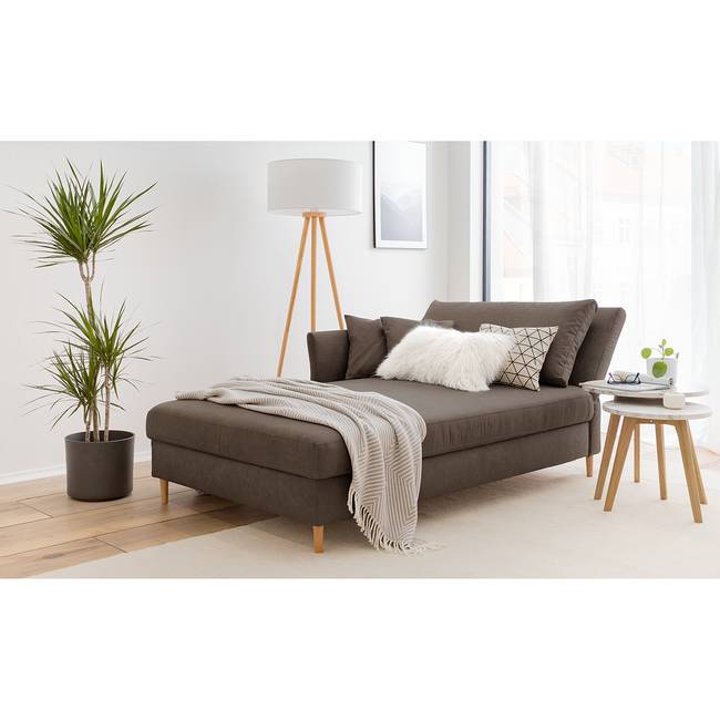 Recamiere Hillarys III Braun/Kaffeebraun Microfaser 101cm Ausrichtung rechts Modern