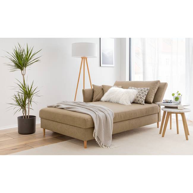 Recamiere Hillarys III Braun/Latte Macchiato Microfaser 101cm Ausrichtung rechts Modern