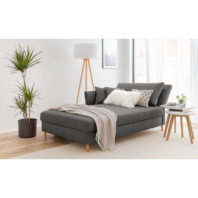 Recamiere Hillarys III Grau/Grau Microfaser 101cm Ausrichtung rechts Modern