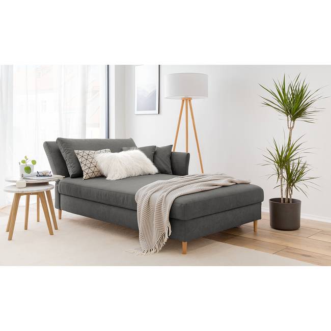 Recamiere Hillarys III Grau/Grau Microfaser 110cm Ausrichtung links Modern